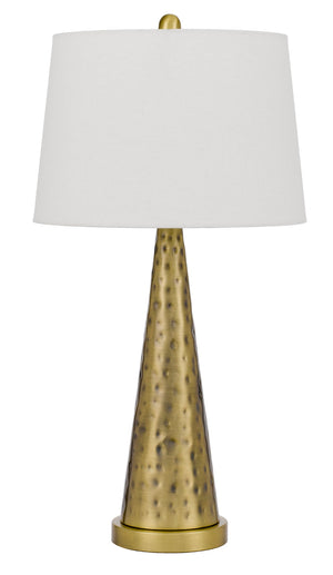 Cal Lighting Cusago Metal Table Lamp with Taper Hardback Drum Shade BO-3033TB Antique Brass BO-3033TB