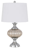 Ossona Metal/Glass Table Lamp with Hardback Taper Drum Shade