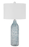 Inveruno Glass Table Lamp with Hardback Drum Shade