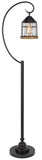 Cal Lighting 60W Valparaiso Downbridge Metal Floor Lamp with Lantern Style Metal And Pine Wood Shade BO-3049FL Dark Bronze BO-3049FL