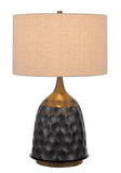 Cal Lighting 150W 3 Way Oskaloosa Metal Table Lamp with Drum Shade BO-3050TB Burlap BO-3050TB