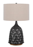 Cal Lighting 150W 3 Way Oskaloosa Metal Table Lamp with Drum Shade BO-3050TB Burlap BO-3050TB