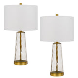 100W Heber Glass Table Lamp. Priced And Sold As Pairs