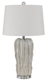 Cal Lighting 150W 3 Way Montpelier Ceramic Table Lamp BO-3061TB White BO-3061TB