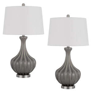 Cal Lighting 150W 3 Way Duxbury Ceramic Table Lamp. Priced And Sold As Pairs BO-3068TB-2 White BO-3068TB-2