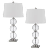 150W 3 Way Crosset Crackle Glass Table Lamp. Priced And Sold As Pairs
