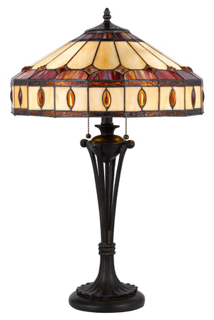 Cal Lighting 60W x 2 Tiffany Table Lamp BO-3077TB Tiffany BO-3077TB