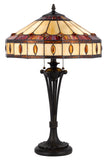 Cal Lighting 60W x 2 Tiffany Table Lamp BO-3077TB Tiffany BO-3077TB