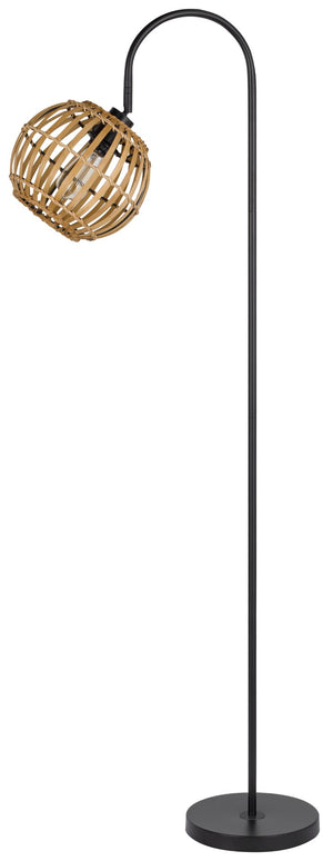 Cal Lighting 60W Worcrest Downbridge Metal Floor Lamp with Bamboo Shade BO-3079FL Bamboo BO-3079FL