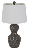 Cal Lighting 150W 3 Way Tuscaloosa Resin Table Lamp with Hardback Taper Drum Fabric Shade (Sold As Pairs) BO-3088TB-2 Off White BO-3088TB-2