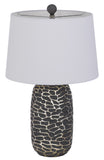 Cal Lighting 150W 3 Way Menlo Resin Table Lamp with Hardback Taper Drum Fabric Shade (Sold As Pairs) BO-3089TB-2 White BO-3089TB-2