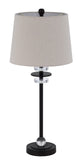 Cal Lighting 60W Sitka Buffet Lamp with Crystal Accent Font And Hardback Taper Drum Fabric Shade (Sold As Pairs) BO-3093BF-2 Antique Beige BO-3093BF-2