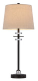 Cal Lighting 60W Sitka Buffet Lamp with Crystal Accent Font And Hardback Taper Drum Fabric Shade (Sold As Pairs) BO-3093BF-2 Antique Beige BO-3093BF-2