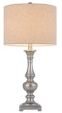 Cal Lighting 100W Nampa Resin Table Lamp with Hardback Drum Fabric Shade (Sold As Pairs) BO-3095TB-2 Antique Beige BO-3095TB-2