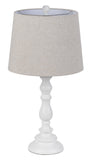 Cal Lighting 60W Chester Resin Table Lamp with Hardback Taper Drum Fabric Shade (Sold As Pairs) BO-3096TB-2 Antique Beige BO-3096TB-2