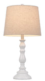 Cal Lighting 60W Chester Resin Table Lamp with Hardback Taper Drum Fabric Shade (Sold As Pairs) BO-3096TB-2 Antique Beige BO-3096TB-2