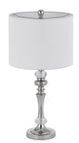 Cal Lighting 60W Effingham Metal Table Lamp with Crystal Font And Hardback Drum Fabric Shade (Sold As Pairs) BO-3097TB-2 White BO-3097TB-2