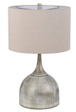 Cal Lighting 100W Evanston Metal Table Lamp with Hardback Drum Fabric Shade (Sold As Pairs) BO-3098TB-2 Antique Beige BO-3098TB-2