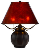 Cal Lighting 60W x 2 Indio Metal/Resin Mica Table Lamp with Pull Chain Switch BO-3102TB Dark Amber BO-3102TB