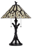 Cal Lighting 60W x 2 Metal/Resin Tiffany Table Lamp with Pull Chain Switches BO-3104TB Tiffany Multi BO-3104TB