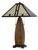 Cal Lighting 60W x 2 Metal/Resin Tiffany Table Lamp with Pull Chain Switches BO-3106TB Tiffany Multi BO-3106TB