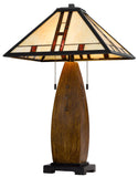 Cal Lighting 60W x 2 Metal/Resin Tiffany Table Lamp with Pull Chain Switches BO-3106TB Tiffany Multi BO-3106TB