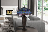 Cal Lighting 60W x 2 Metal/Resin Tiffany Table Lamp with Pull Chain Switches BO-3107TB Tiffany Multi BO-3107TB