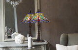 Cal Lighting 60W x 2 Metal/Resin Tiffany Table Lamp with Pull Chain Switches BO-3109TB Tiffany Multi BO-3109TB