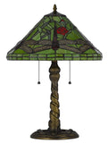 Cal Lighting 60W x 2 Metal/Resin Tiffany Table Lamp with Pull Chain Switches BO-3110TB Tiffany Multi BO-3110TB