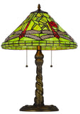 Cal Lighting 60W x 2 Metal/Resin Tiffany Table Lamp with Pull Chain Switches BO-3110TB Tiffany Multi BO-3110TB