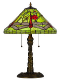 Cal Lighting 60W x 2 Metal/Resin Tiffany Table Lamp with Pull Chain Switches BO-3110TB Tiffany Multi BO-3110TB