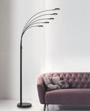 Cal Lighting Malibu Intergrated LED 8W x 5 Metal Arc Floor Lamp BO-3121FL-5L-DB  BO-3121FL-5L-DB