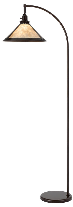 Cal Lighting 60W Downbridge Adjustable Metal Floor Lamp with Mica Shade BO-3122FL-BZ White Mica BO-3122FL-BZ