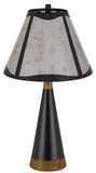 Cal Lighting 150W 3 Way Clemente Metal/Birch Wood Mica Table Lamp BO-3123TB White Mica BO-3123TB