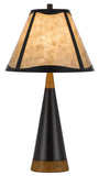 150W 3 Way Clemente Metal/Birch Wood Mica Table Lamp