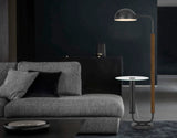 Cal Lighting 100W Keyser Metal Floor Lamp with Faux Wood Pole And Glass Tray Table And Metal Shade. Equipped with 1 Usb And 1 Usb-C Charging Ports BO-3129FL Black BO-3129FL