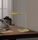 Cal Lighting Delray 12W Intergrated LED Metal Desk Lamp with Wireless Charging Port BO-3133TB-AB Antique Brass BO-3133TB-AB