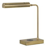 Cal Lighting Delray 12W Intergrated LED Metal Desk Lamp with Wireless Charging Port BO-3133TB-AB Antique Brass BO-3133TB-AB