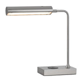 Cal Lighting Delray 12W Intergrated LED Metal Desk Lamp with Wireless Charging Port BO-3133TB-BS Brushed Steel BO-3133TB-BS