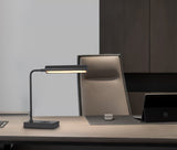 Cal Lighting Delray 12W Intergrated LED Metal Desk Lamp with Wireless Charging Port BO-3133TB-GR Matte Black BO-3133TB-GR