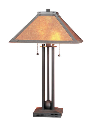 Cal Lighting 60W x 2 Table Lamp with Mica Shade BO-476 Matt Black BO-476