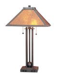 Cal Lighting 60W x 2 Table Lamp with Mica Shade BO-476 Matt Black BO-476