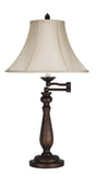 Cal Lighting 150W 3 Way Swing Arm Table Lamp BO-581TB Antique Rust BO-581TB
