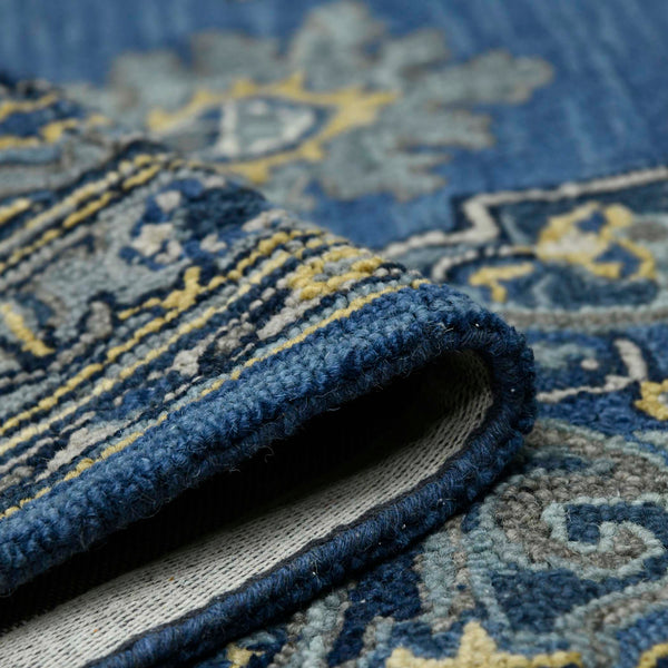 AMER Rugs Boho BOH-11 Hand-Tufted Medallion Bohemian Area Rug Denim Blue 7'6" x 9'6"