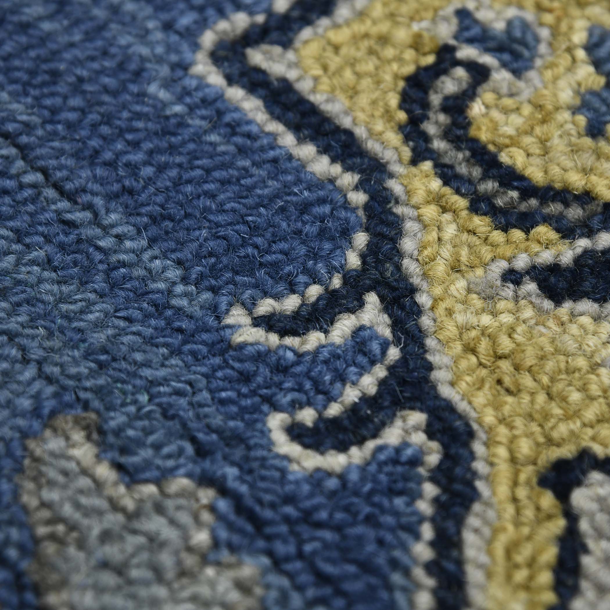 AMER Rugs Boho BOH-11 Hand-Tufted Medallion Bohemian Area Rug Denim Blue 7'6" x 9'6"