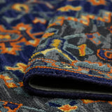 AMER Rugs Boho BOH-5 Hand-Tufted Medallion Bohemian Area Rug Blue/Orange 7'6" x 9'6"