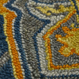 AMER Rugs Boho BOH-6 Hand-Tufted Medallion Bohemian Area Rug Blue/Yellow 7'6" x 9'6"