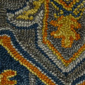 AMER Rugs Boho BOH-6 Hand-Tufted Medallion Bohemian Area Rug Blue/Yellow 7'6" x 9'6"