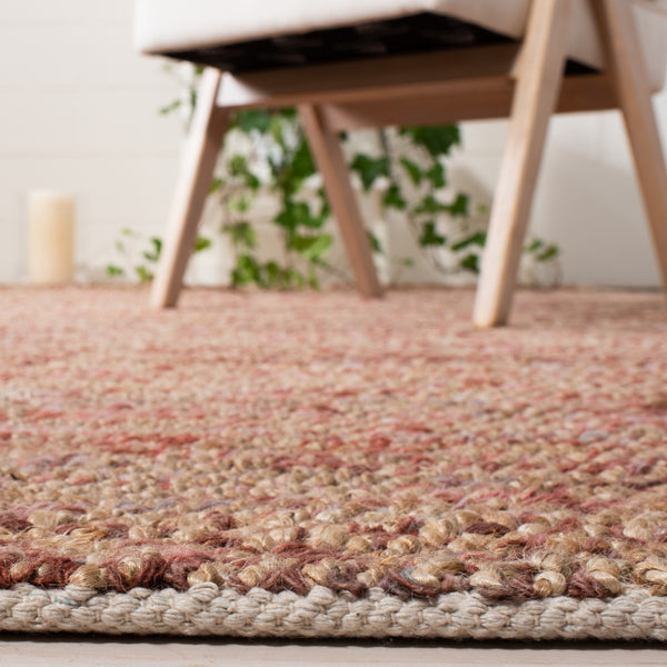 Bohemian 901 Handwoven 85% Jute, 15% Wool Rug Natural / Pink 85% Jute, 15% Wool BOH901U-5