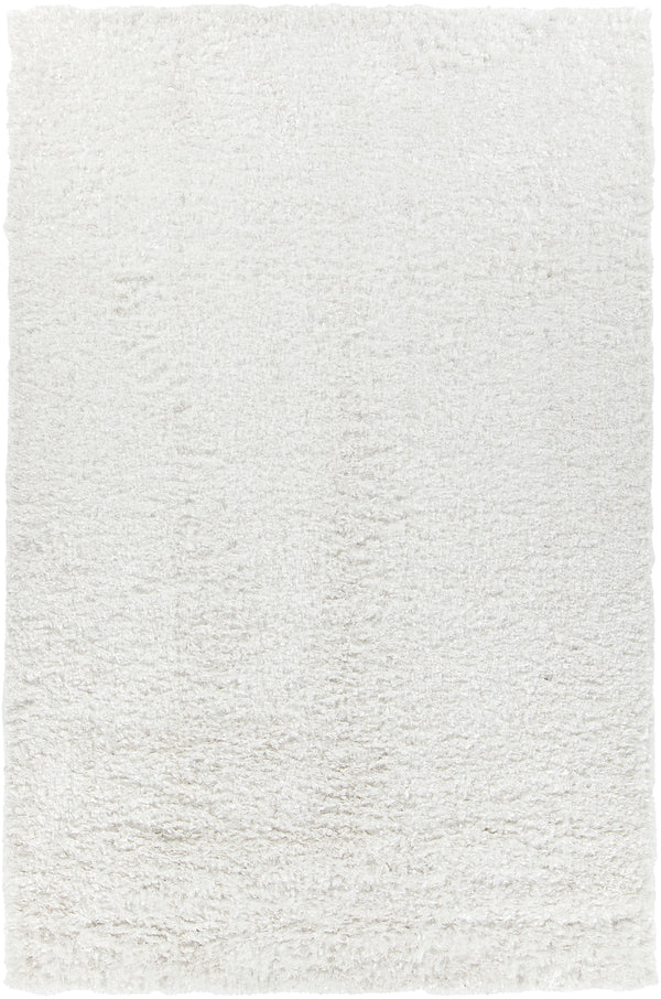 Chandra Rugs Bolero 100% Polyester Hand-Woven Contemporary Shag Rug White 9' x 13'